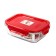 Oursson glass container, 630 ml, red