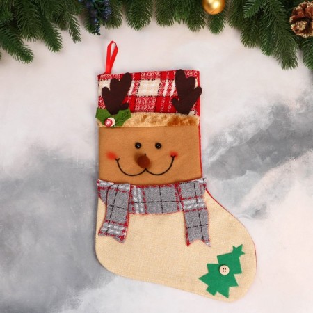 A toe for gifts "moose with ruddy cheeks" 25x36 cm, beige-1