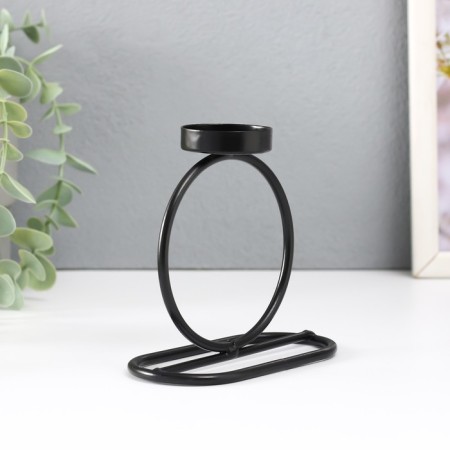 Summary metal per 1 candle "Ring" d = 4 cm black 11x6x11 cm-2