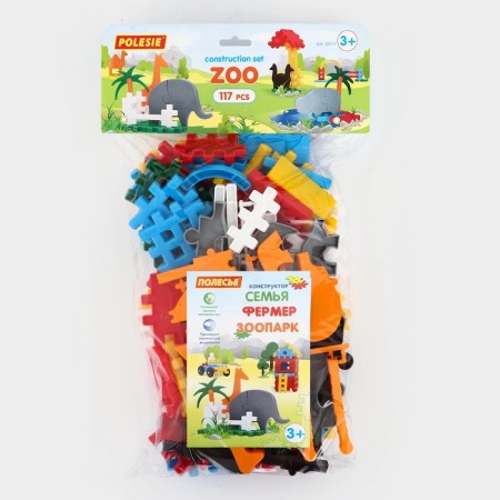 "Big gift" Carved ". Set of sweets 1000g + designer Polesie Zoo 117 elemento-7