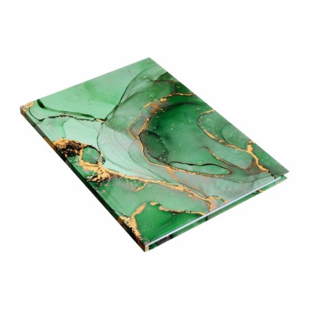 Delivery of a low -term A5, 80 sheets, hard cover, glossy lamination, "green marble", an offset block-1