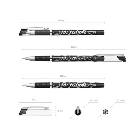 Ballic handle Erich Krause Maxglider, Ultra Glide, Supercomfortable Letter, Black Core-2