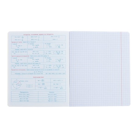 A notebook “Hints”, 48 sheets in a cage, “Algebra”, coated cardboard, matte lamination, Touch varnish, an offset block-3