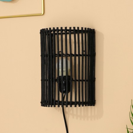 Lamp wall -mounted from the rattan "Bali" 1x120W, E27, 16x10x23 cm, brown-2