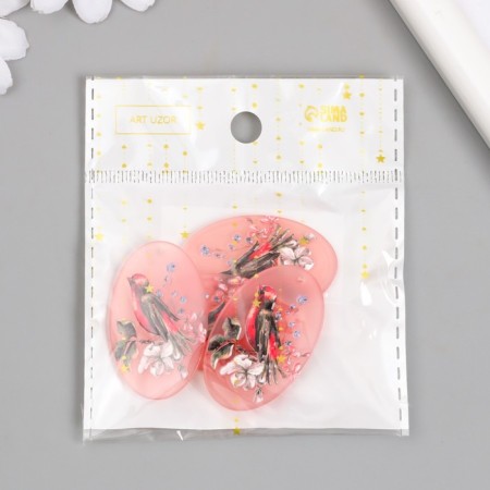 Acryl's work decor "Bird and Spring flowers" 0.2x2.5x3.9 cm-3