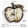 Wall clock, series: kitchen, "apple", discrete move, 26 x 25.5 cm, aa, bronze