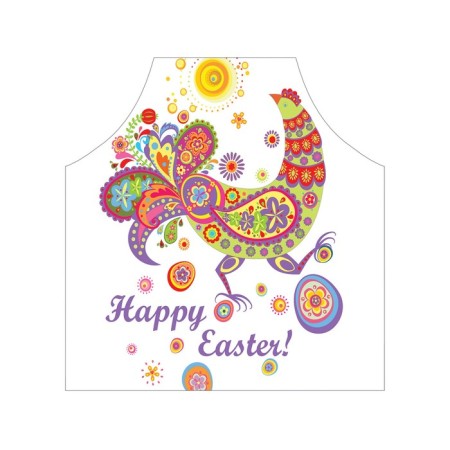 Apron kitchen with a photo print "Ornamental chicken for Easter", adjustable, size OS-2