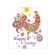 Apron kitchen with a photo print "Ornamental chicken for Easter", adjustable, size OS