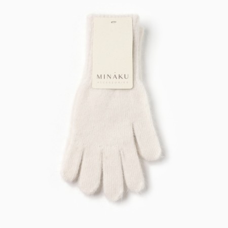 Women's gloves minku, milk color, 25 cm-3