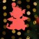 Christmas tree toy "Dragon Happy New Year", wood, two -layer, red