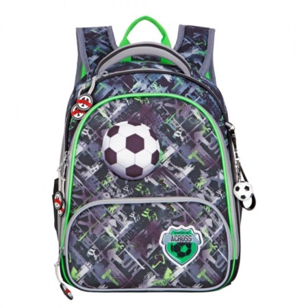 Frame backpack 36 x 28 x 11 cm, Across 198, filling: bag, gray/green ACR22-198-1-1