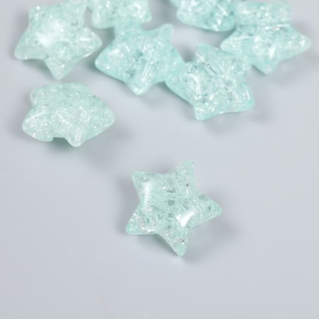 Busina Plastic for the creativity "Star. Stone ice" transparent green 1.3x2.6x2.6 cm