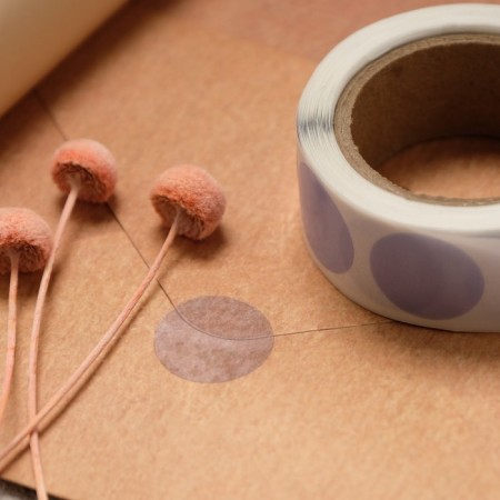 Stick transparent round color tape, mix, 2 x 2 cm, 300 pcs.-7