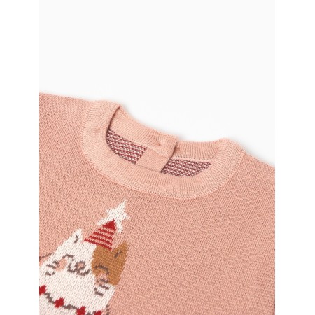 New Year. Jumper knitted baby I "Winter Cat" Growth 68-74 cm-1