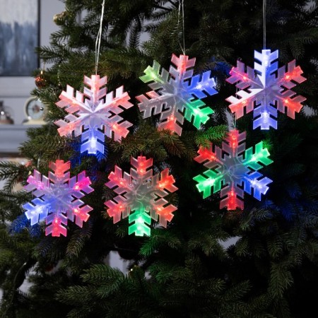 Garland “thread” 2 m with nozzles “Matova Snowflake”, IP20, transparent thread, 36 LED, glow of multi (RG/RB), blinking, 220 V-1