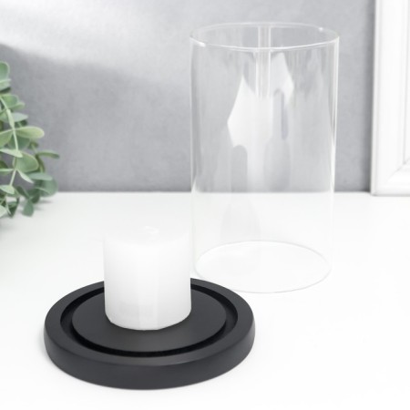 Climber wood, glass for 1 candle "esthete" 14x12.5x12.5 cm-2