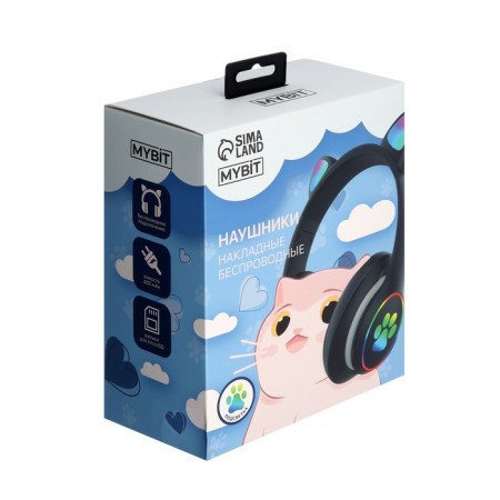 MYBIT W-32 braids, wireless, MIC, BT 5.0, AUX, Microsd, MP3, 400 mAh, black-9