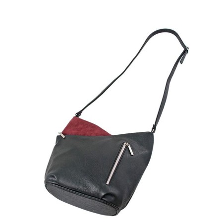Bag bag claim. Kozh, lightning department, black/red color 25x15x27cm-1