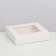 Box fold, pencil case, with a window, white, 18 x 16 x 4 cm