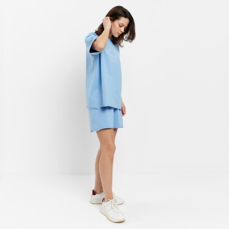 Set (T-shirt, shorts) Women's minku Blue color, river 48-5