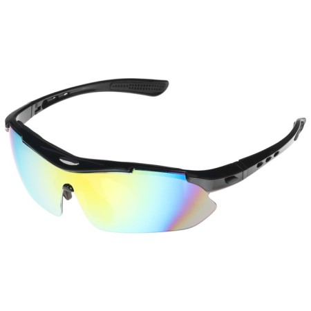 Bicycle glasses with interchangeable lenses in the case, black color-1