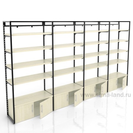 The drive of a wall rack with doors l = 965 mm, the color is white-1
