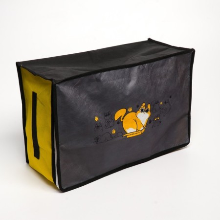 Organizer for storage, coffee for linen with PVC-like “cats”, 43 x 28.5 x 20 cm.-2