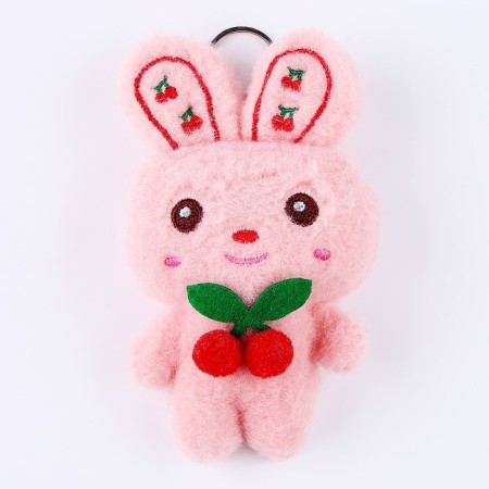 Soft toy "Bunny with a cherry", on a key fob, 10 cm, Mix color