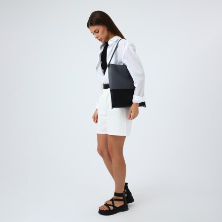 Women's bag-bag with lightning, gray/black color-5