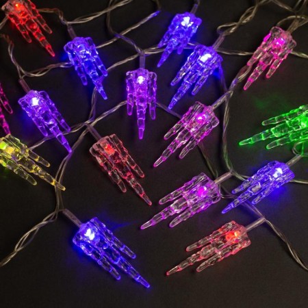 Garland “thread” 5 m with nozzles “ice”, IP20, transparent thread, 20 LED, glow of multi (RG/RB), flashing, 220 V