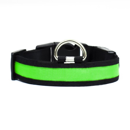 Collar with backlight Flash 3 glow modes size L, Osh 45-52 x 2.5 cm Green-4