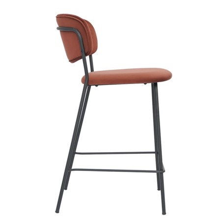 Semi -bank chair Eirill, 555 × 475 × 900 mm, velor, brick color-2