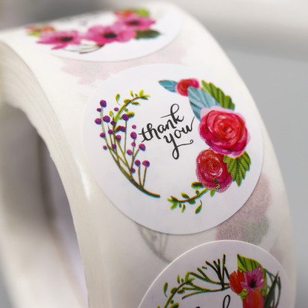 Stick Paper "Flower Mood" D = 2.5 cm 500 pcs in a roll 3x6.5x6.5 cm-3