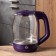 Electric kettle Luazon LSK-1809, glass, 1.8 l, 1500 watts, backlight, purple
