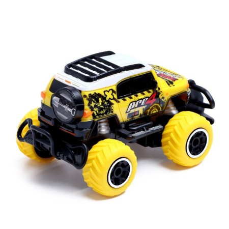Radio -controlled jeep "graffiti", works on batteries, yellow color-2