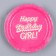 Disposable paper plate "Happy Birthday, Girl", doll, 18 cm