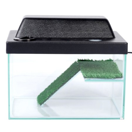 Terrarium for turtles 12 liters, with a lid, shelf and ladder, 30 x 20 x 20 cm-1