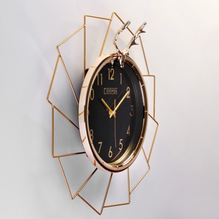 Watching clock, series: interior, "deer", smooth move, 49 x 49 cm, d-26 cm-3