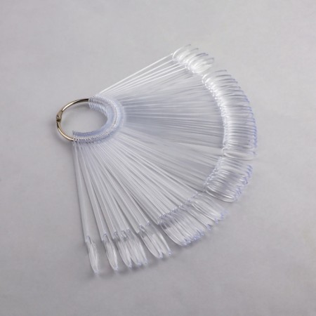 Palette for varnishes on a ring, 50 nails, oval shape, transparent color-1