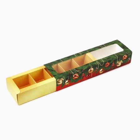 Box for 5 sweets with cells "New Year's Lights" 21 x 3.3 x 5.8 cm, New Year-2