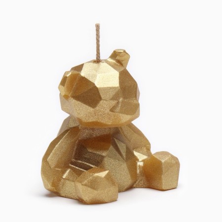 Candle decorative bear-border 7cm, golden-1