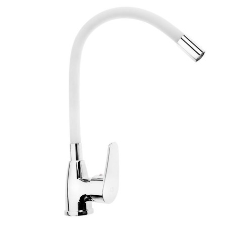 ROEGEN RC014W kitchen mixer, single -leaf, flexible surge, zinc, white, chrome-1