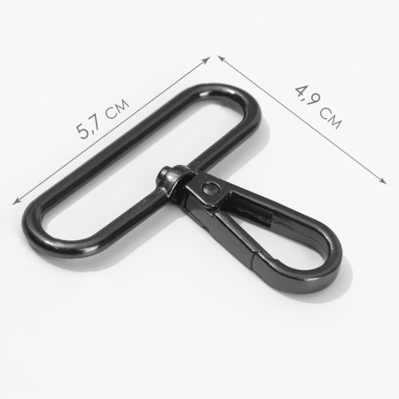 Metal carbine, 57 × 49 mm / 50 × 3.5 mm, 3 pcs, black color-1