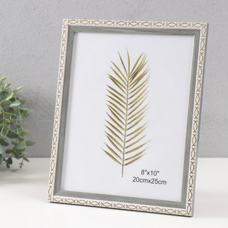 Photo frame plastic 20x25 cm "Golden brackets. Double" gray 23.5x28.5 cm-1