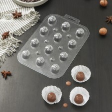 Form for chocolate and sweets “Round curls”, 13 × 9.5 cm, transparent color