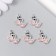 Decor for creativity metal, rhinestones "Two swan" silver, pink 1.5x1.8 cm