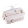 Lunch box with compartments for food, food container, 1.1 l, 21.5 x 7.6 x 15 cm, beige