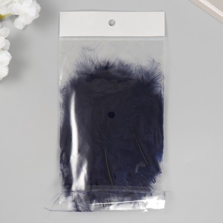 Pen of decorative goose downy "dark blue" set 40 pcs h = 10-15 cm-3