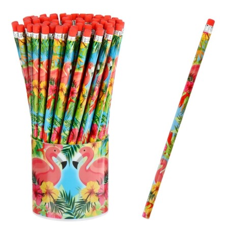 Black pencil with an eraser "Flamingo", firmness of NV
