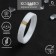 Ring Ceramics "Duo" with glass, cutting rhombus, white color in gold, 18 size